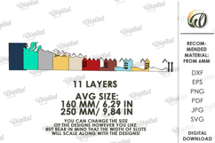 Layered Winter Scene Decor Laser Cut. Home Decor SVG Product Image 2