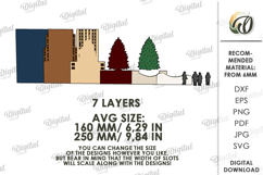 Layered Winter Scene Decor Laser Cut. Home Decor SVG Product Image 2