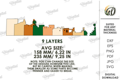 3D Cityscape Wall Art Bundle Laser Cut. Layered Home Decor Product Image 3