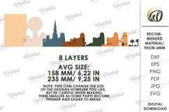 3D Cityscape Wall Art Bundle Laser Cut. Layered Home Decor Product Image 5