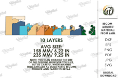 3D Cityscape Wall Art Bundle Laser Cut. Layered Home Decor Product Image 7