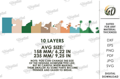 3D Cityscape Wall Art Laser Cut. Layered Home Decor SVG Product Image 2