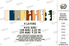 3D Cityscape Wall Art Laser Cut. Layered Home Decor SVG Product Image 2