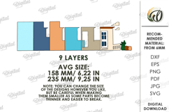 3D Cityscape Wall Art Laser Cut. Layered Home Decor SVG Product Image 2