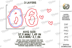 Valentine&#039;s Day Monogram Keychain Laser Cut. Letter O SVG Product Image 2