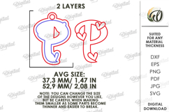 Valentine&#039;s Day Monogram Keychain Laser Cut. Letter P SVG Product Image 2