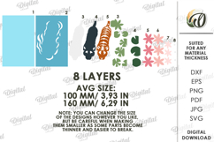 3D Paper Layered Artwork. Wall Decor Paper Craft SVG Product Image 2
