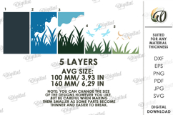 3D Paper Layered Artwork. Wall Decor Paper Craft SVG Product Image 2