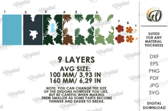 3D Paper Layered Artwork. Wall Decor Paper Craft SVG Product Image 2