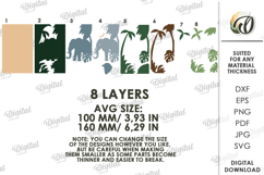 3D Paper Layered Artwork. Wall Decor Paper Craft SVG Product Image 2