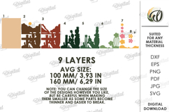 3D Paper Layered Artwork. Wall Decor Paper Craft SVG Product Image 2
