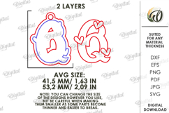 Valentine&#039;s Day Monogram Keychain Laser Cut. Letter Q SVG Product Image 2