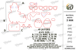 3D Spring Animal Decor Laser Cut. Stand Decor. Chicken SVG Product Image 2
