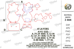 3D Spring Animal Decor Laser Cut. Stand Decor. Fox SVG Product Image 2