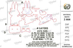 3D Spring Animal Decor Laser Cut. Stand Decor. Bunny SVG Product Image 2