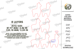 3D Spring Animal Stand Decor Laser Cut. Lama SVG Product Image 2