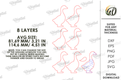 3D Spring Animal Stand Decor Laser Cut. Duck SVG Product Image 2