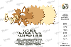 Sunflower Wall Decor Laser Cut. Wall Decor SVG Product Image 2