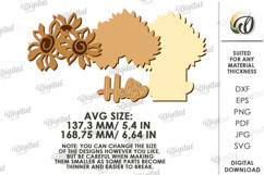 Sunflower Wall Decor Laser Cut. Wall Decor SVG Product Image 2
