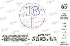 Sweet Sixteen Party Decor Lasercut. Birthday Party Decor SVG Product Image 2