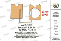 Valentine's Day Photo Frame Laser Cut. Wall Photo Frame SVG Product Image 2
