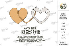 Valentine&#039;s Day Photo Frame Laser Cut. Wall Photo Frame SVG Product Image 2