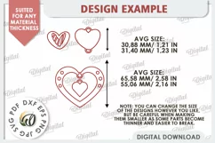 Valentine's Day Wooden Hanging Ornament Laser Cut. Heart SVG Product Image 2