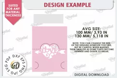 Valentine's Place Card Paper Cut. Wedding Name Card SVG Product Image 2