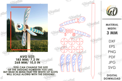 3D Windmill Garden decor Laser Cut. Whirligig SVG Product Image 2