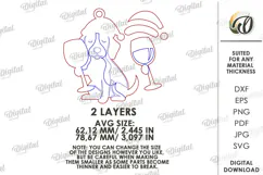 Wine Lover Christmas Ornament Laser Cut. Dog SVG Product Image 2