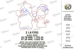 Wine Lover Christmas Ornament Laser Cut. Mrs. Claus SVG Product Image 2
