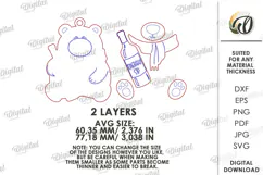 Wine Lover Christmas Ornament Laser Cut. Polar Bear SVG Product Image 2