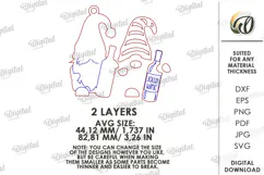 Wine Lover Christmas Ornament Laser Cut. Christmas Gnome SVG Product Image 2