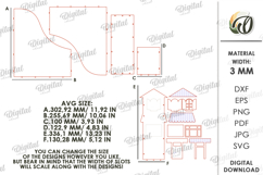 3D House Office Organizer Laser Cut. Desk Organizer SVG Product Image 2