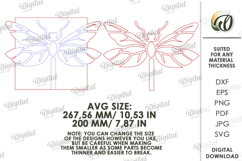 3D Mosaic Wall Art Laser Cut. Wall Decor. Dragonfly SVG Product Image 2