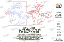 3D Mosaic Wall Art Laser Cut. Wall Decor. Mushrooms SVG Product Image 2