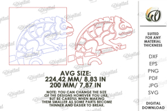 3D Mosaic Wall Art Laser Cut. Wall Decor. Chameleon SVG Product Image 2