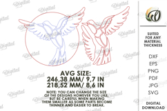 3D Mosaic Wall Art Laser Cut. Wall Decor. Bird SVG Product Image 2