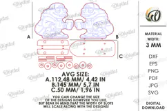 3D Animal On Skateboard Laser Cut. Kids toy. Frog SVG Product Image 3