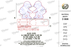 3D Animal On Skateboard Laser Cut. Kids toy. Pig SVG Product Image 2