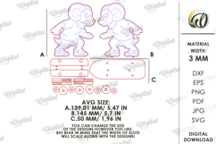 3D Animal On Skateboard Laser Cut. Kids toy. Ram SVG Product Image 2