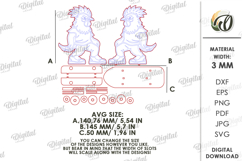 3D Animal On Skateboard Laser Cut. Kids toy. Rooster SVG Product Image 2