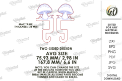 Table Bag Hook Lasercut. Portable Purse Hanger SVG. Mushroom Product Image 2