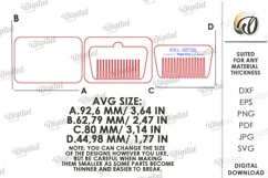 Beard Comb Laser Cut. Engraved Beard Grooming Comb SVG Product Image 2