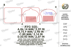 Beard Comb Laser Cut. Engraved Beard Grooming Comb SVG Product Image 2