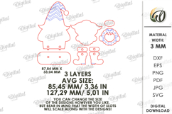 Wooden Christmas Gnome Laser Cut . Christmas Decor SVG Product Image 2