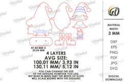 Wooden Christmas Gnome Laser Cut . Christmas Decor SVG Product Image 2