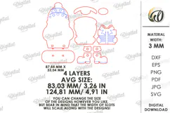 Wooden Christmas Gnome Laser Cut . Christmas Decor SVG Product Image 2