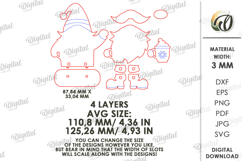 Wooden Christmas Gnome Laser Cut . Christmas Decor SVG Product Image 2