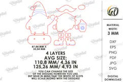 Wooden Christmas Gnome Laser Cut . Christmas Decor SVG Product Image 2